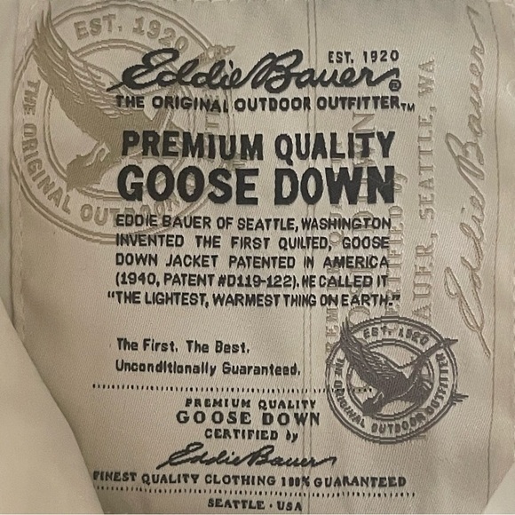 Eddie Bauer Premium Goosedown Quilted EB700 Puffer Vest S White Full Zip - Picture 6 of 6